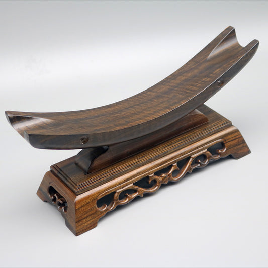 Ruyi Ivory and Solid Wood Carved Sword Rack