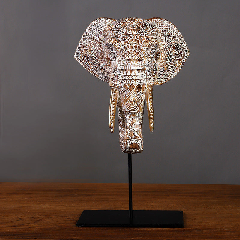 Southeast Asian Resin Elephant Figurine Decor