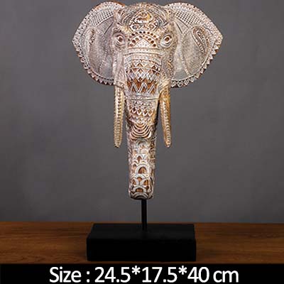 Southeast Asian Resin Elephant Figurine Decor