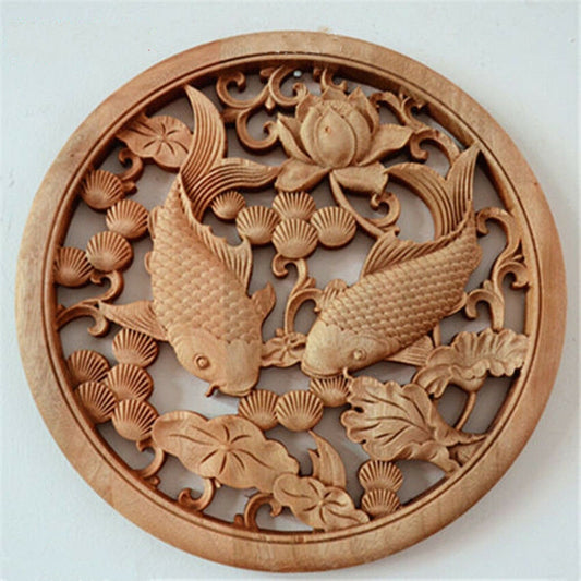Chinese Style Carved Wooden Wall Hanging
