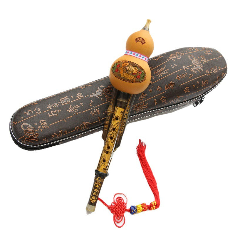 Natural Purple Bamboo Hulusi Gourd Flute – C or Bb Key