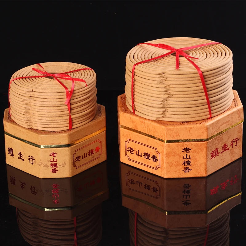 12/24 Hours Natural Laoshan Sandalwood Incense Coils Micro Smoke for Buddha Deodorizing Bathroom and Toilet Coil Incense