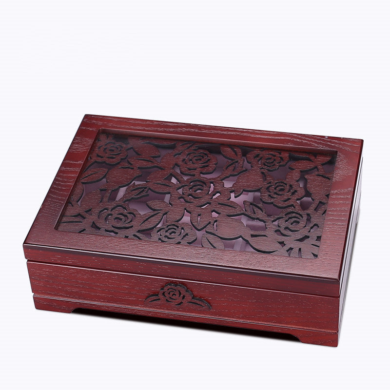 Chinese Classical Wood Carved Jewelry Box