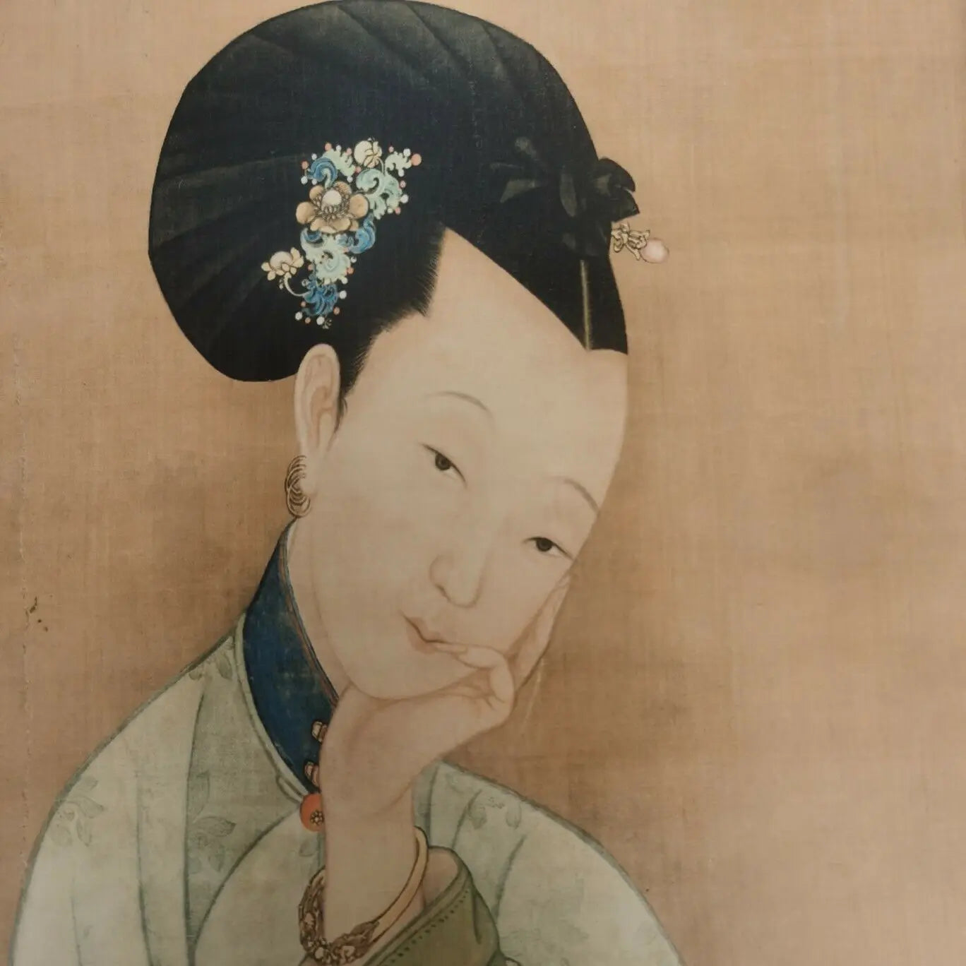 Vintage Chinese Scroll After Leng Mei – Rice Paper “Ladies” Painting