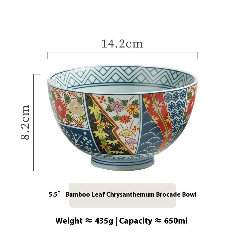 High-Quality Japanese Traditional Design Ceramic Bowl Large