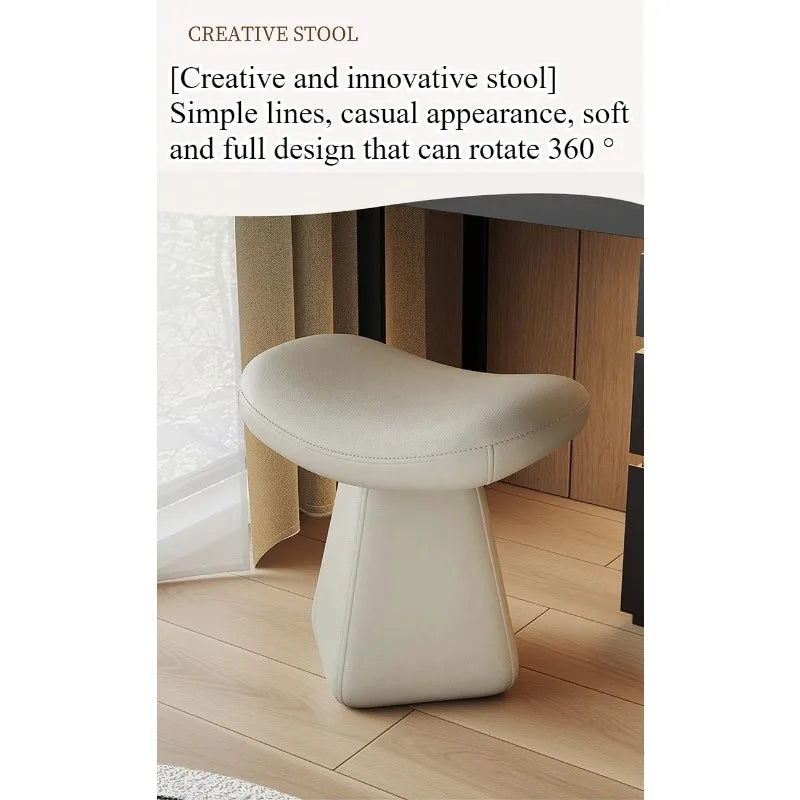 Light Luxury Upholstered Vanity Stool – Elegant Makeup Chair & Piano Bench
