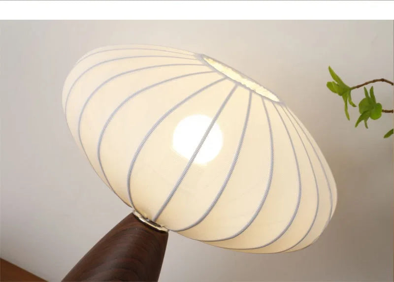 Minimalist Ceramic Base LED Table Lamp – Fabric Shade Bedside Atmosphere Light