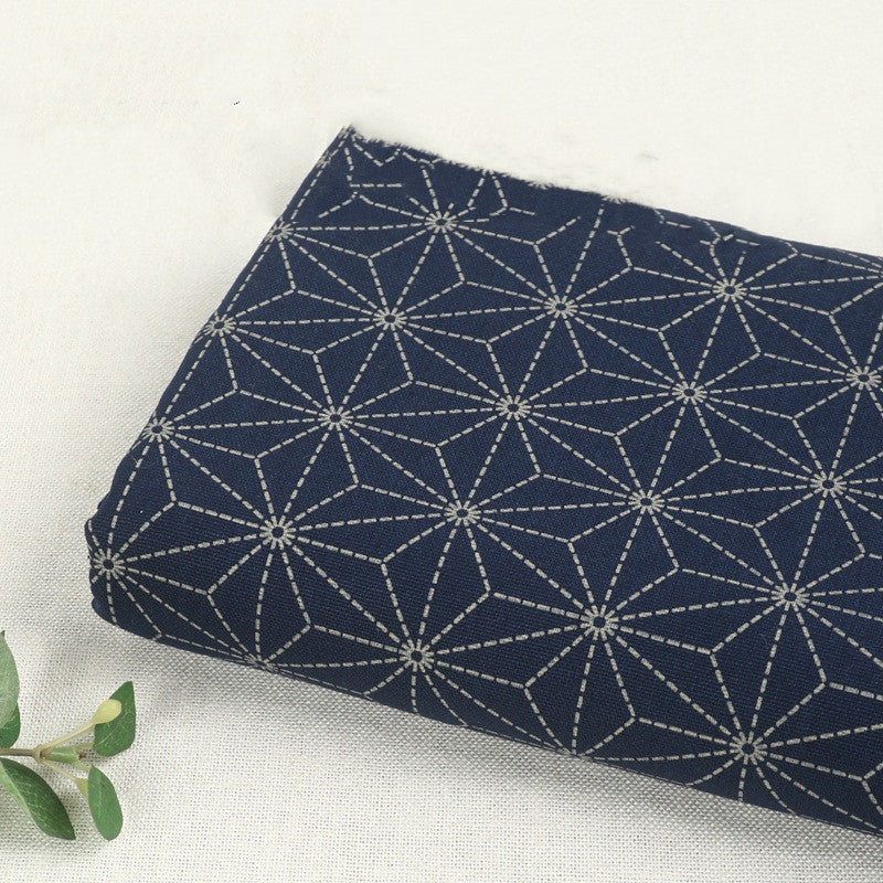 Chinese Dark Blue Cotton Linen Fabric