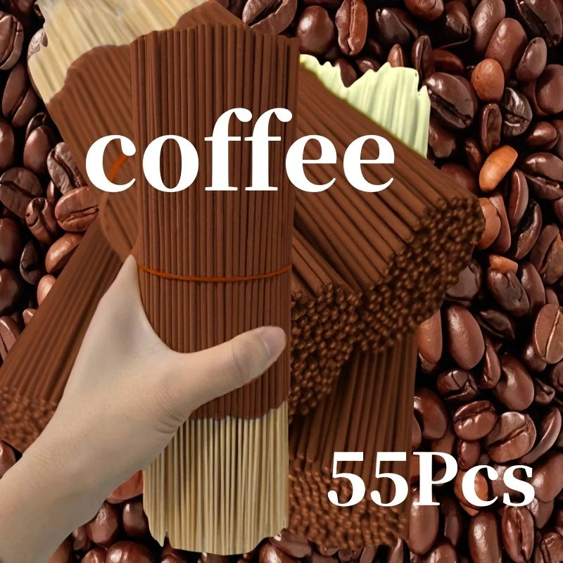20/55/90/130Pcs Natural Coffee Aroma Sticks - High-Quality Wooden Aroma Sticks for Home Air Purification, Relaxation, Yoga, Office and Tea Room - Perfect for Halloween, Christmas, Easter, Etc., Coffee Bar Accessories