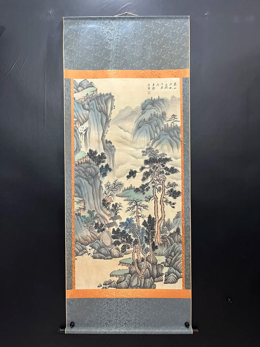 Classical Landscape Hanging Scroll Painting – After Tang Yin (200 × 80 cm)