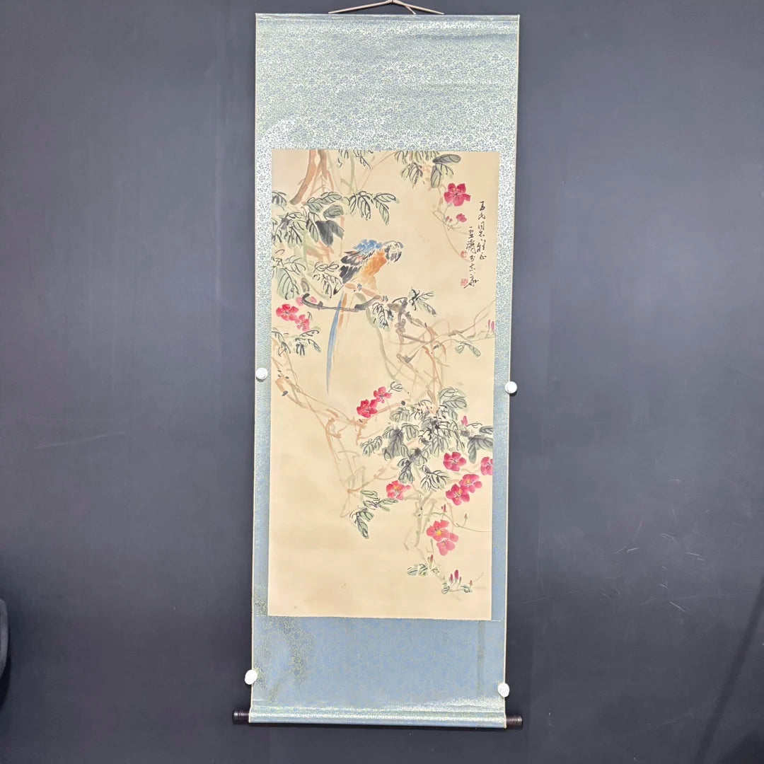 Original Hand-Painted Zhongtang Flower & Bird Painting by Wang Xuetao (One-of-a-Kind)