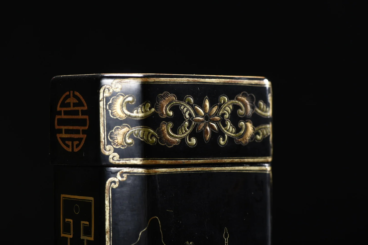 Nepalesische Lackwaren-Teedose – Asiatische Wohndekoration Reichtums-Ornament