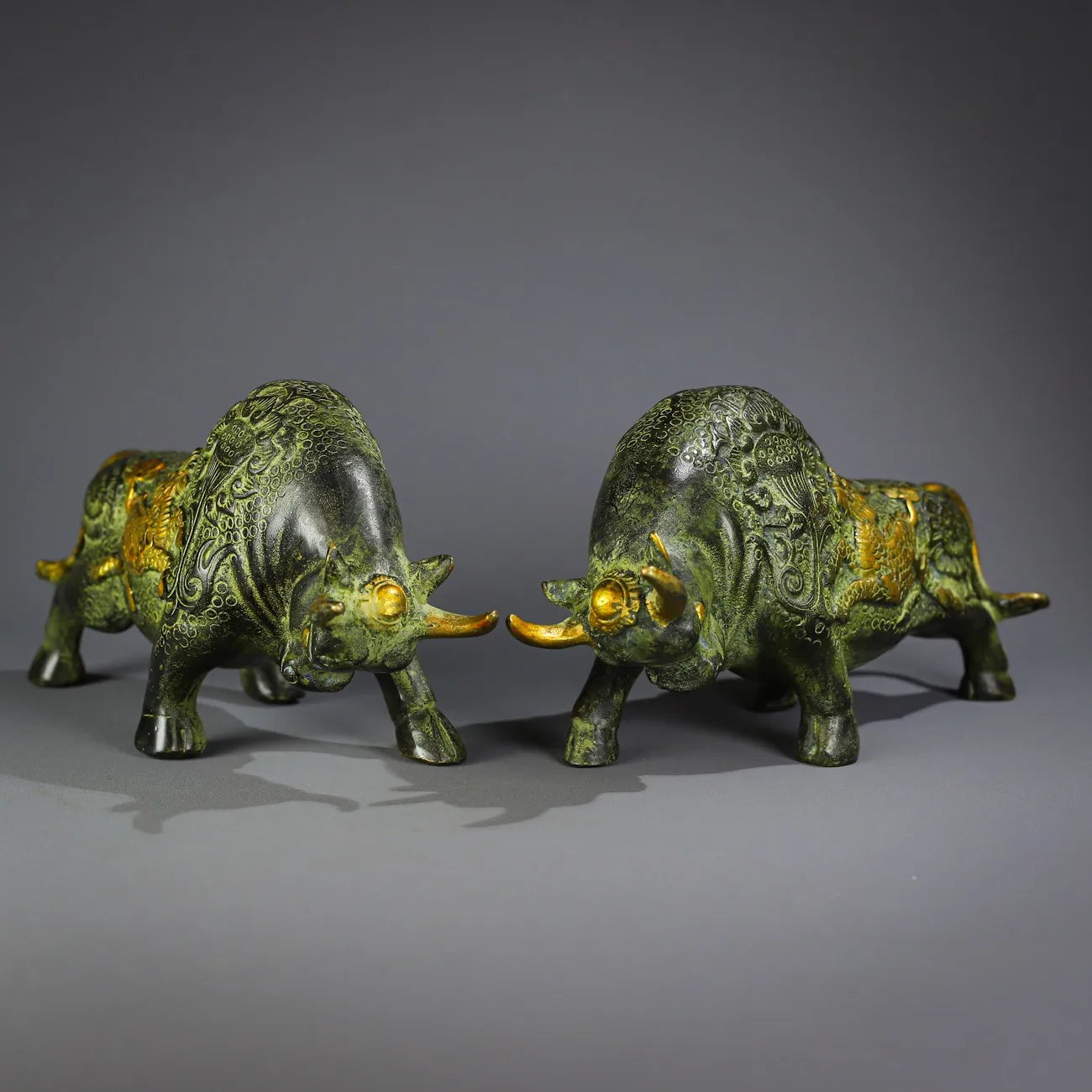 8" Brass Kirin “Struggling Bull” Statues (Pair) – Bullish Wealth Guardians