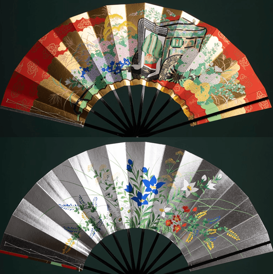 Abanico decorativo japonés hecho a mano