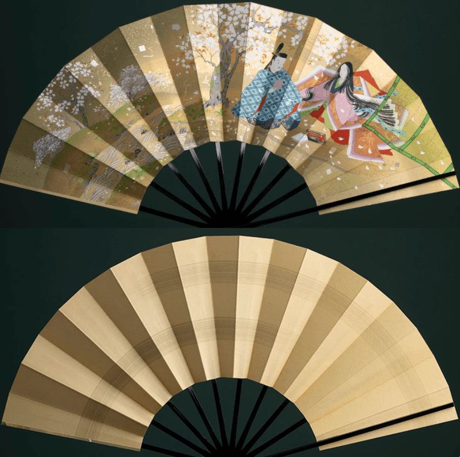 Abanico decorativo japonés hecho a mano