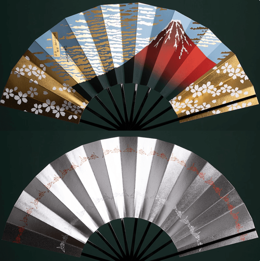 Abanico decorativo japonés hecho a mano