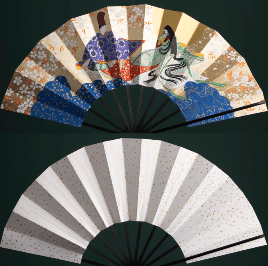 Abanico decorativo japonés hecho a mano