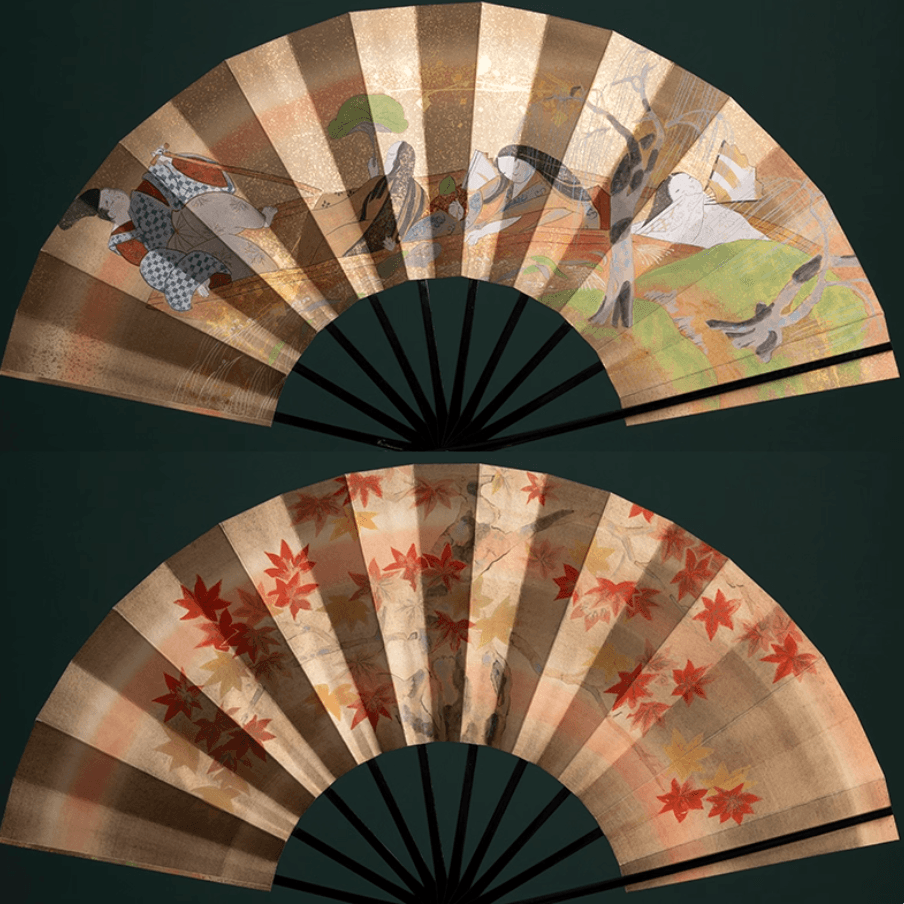 Abanico decorativo japonés hecho a mano