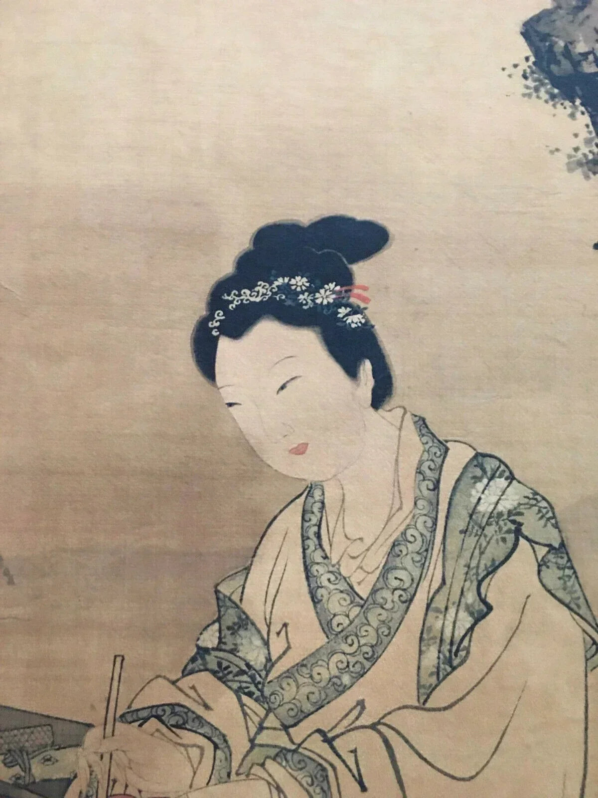 Tang Yin–Style “Poems on Red Leaves” Chinese Scroll – Ink & Color on Rice Paper