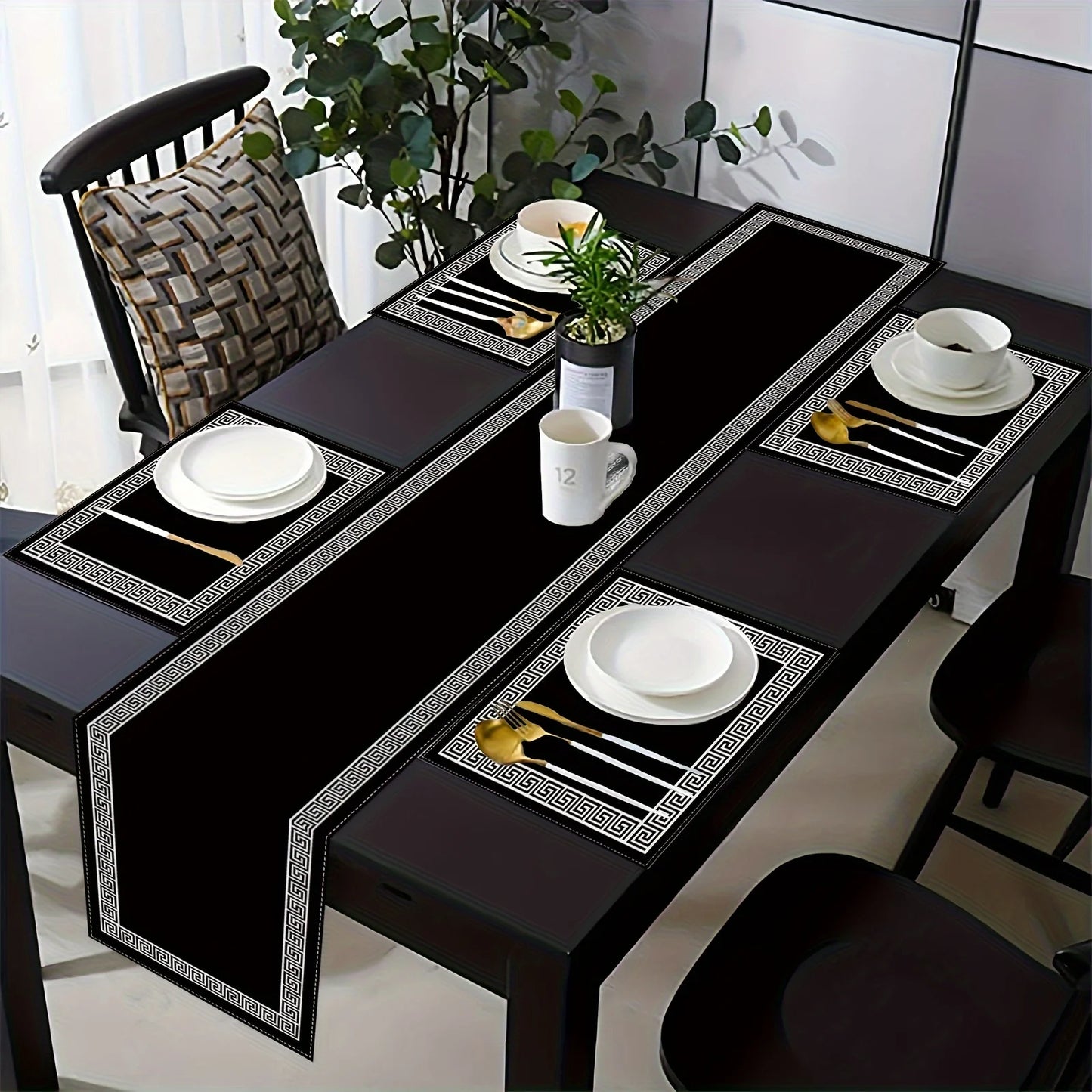 VIKAMA 5/7PC Luxury Geometric Placemat Table Flag Set Restaurant Cafe Decoration High-end Banquet Arrangement