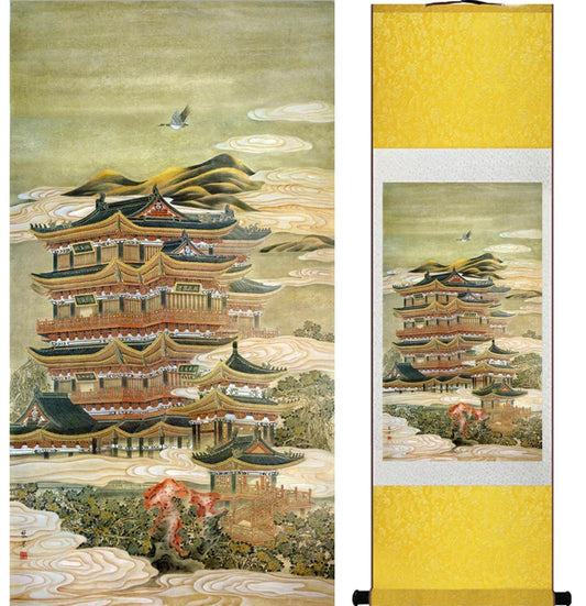 Chinesische Schriftrollenmalerei Landschaftsmalerei Heimdekoration Tuschemalerei