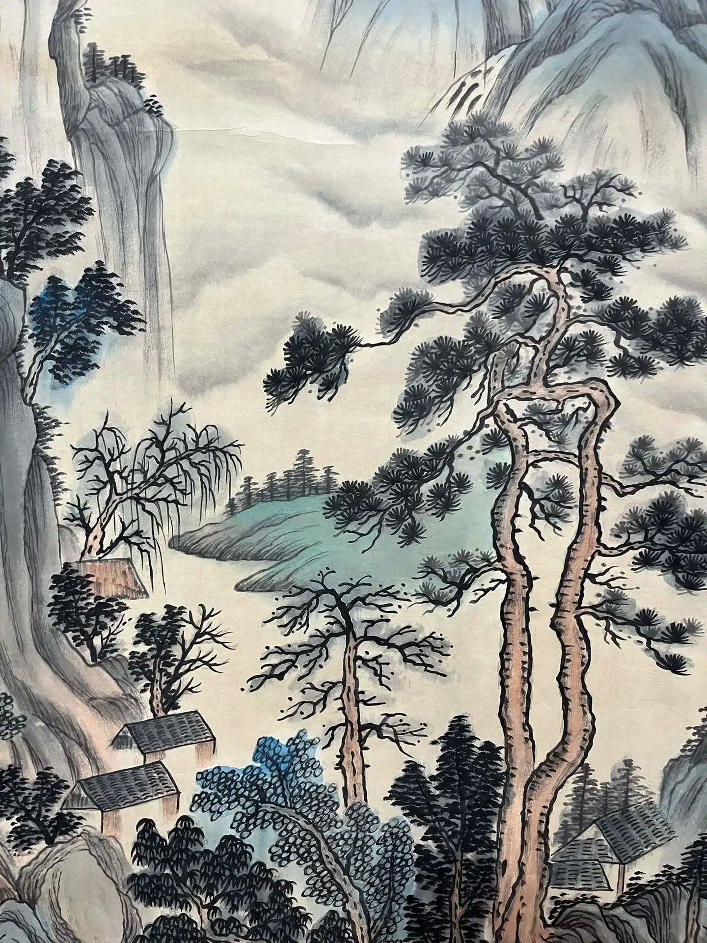 Classical Landscape Hanging Scroll Painting – After Tang Yin (200 × 80 cm)