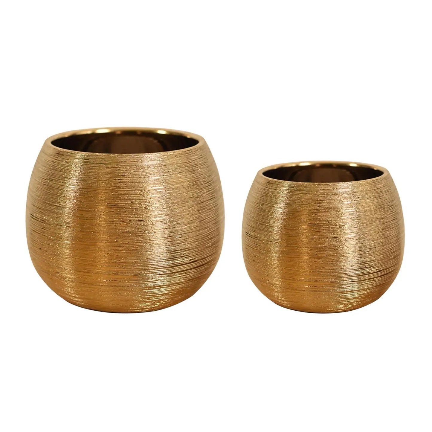 Ceramic Bowl Flowerpot & Houseplant Planter – Tabletop & Office Desk Container