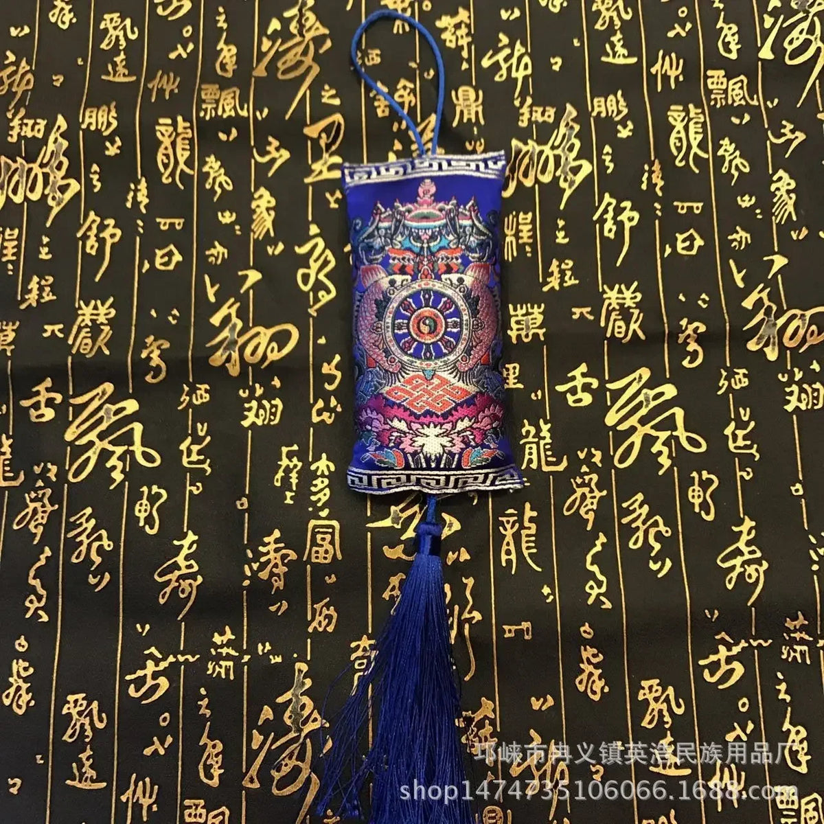 Handcrafted Brocade Tibetan Incense Lucky Bag – Sacred Herbal Aromatherapy Sachet