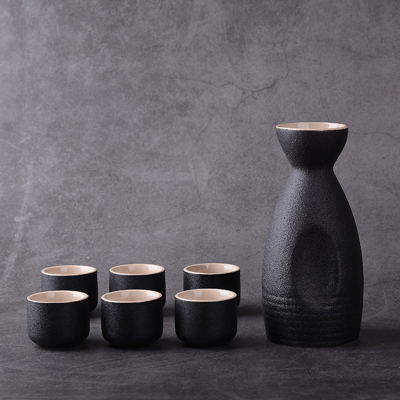 Japanese and Korean Ceramic Wine Set - Seven Pieces