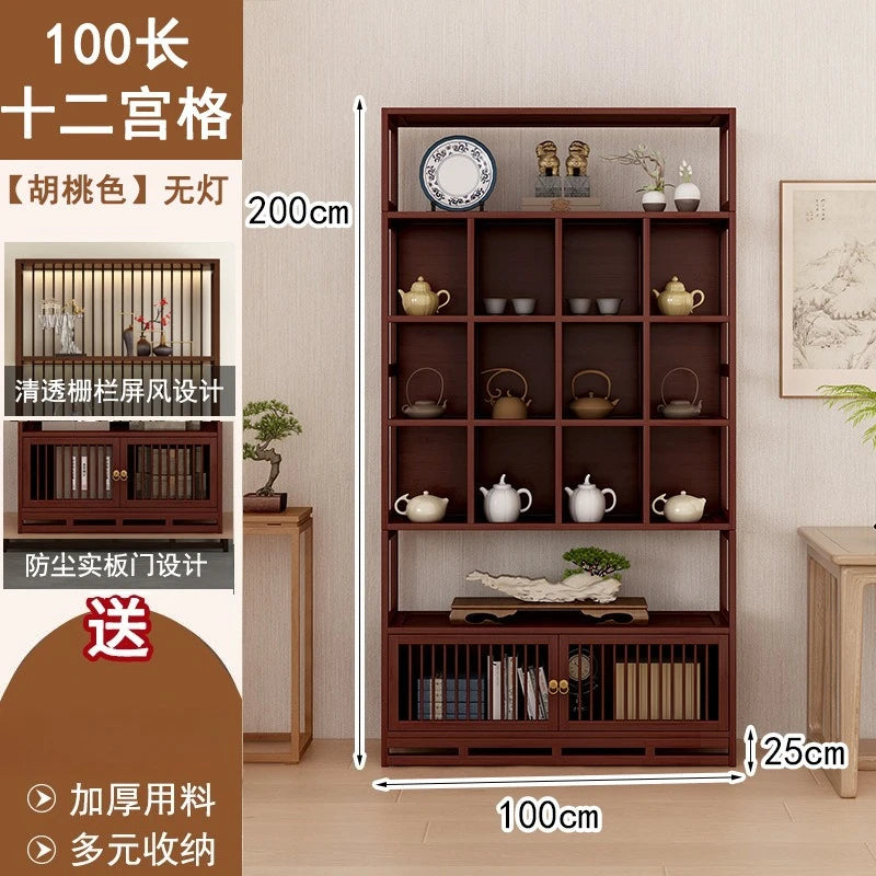 Chinese Duobao Pavilion Bogu Cabinet | Illuminated Tea & Curio Display Shelf
