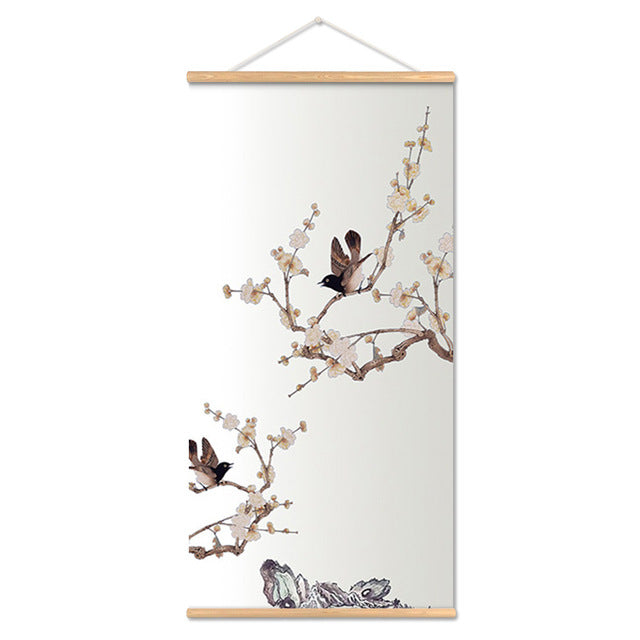 Flower Art Scroll Wall Mural