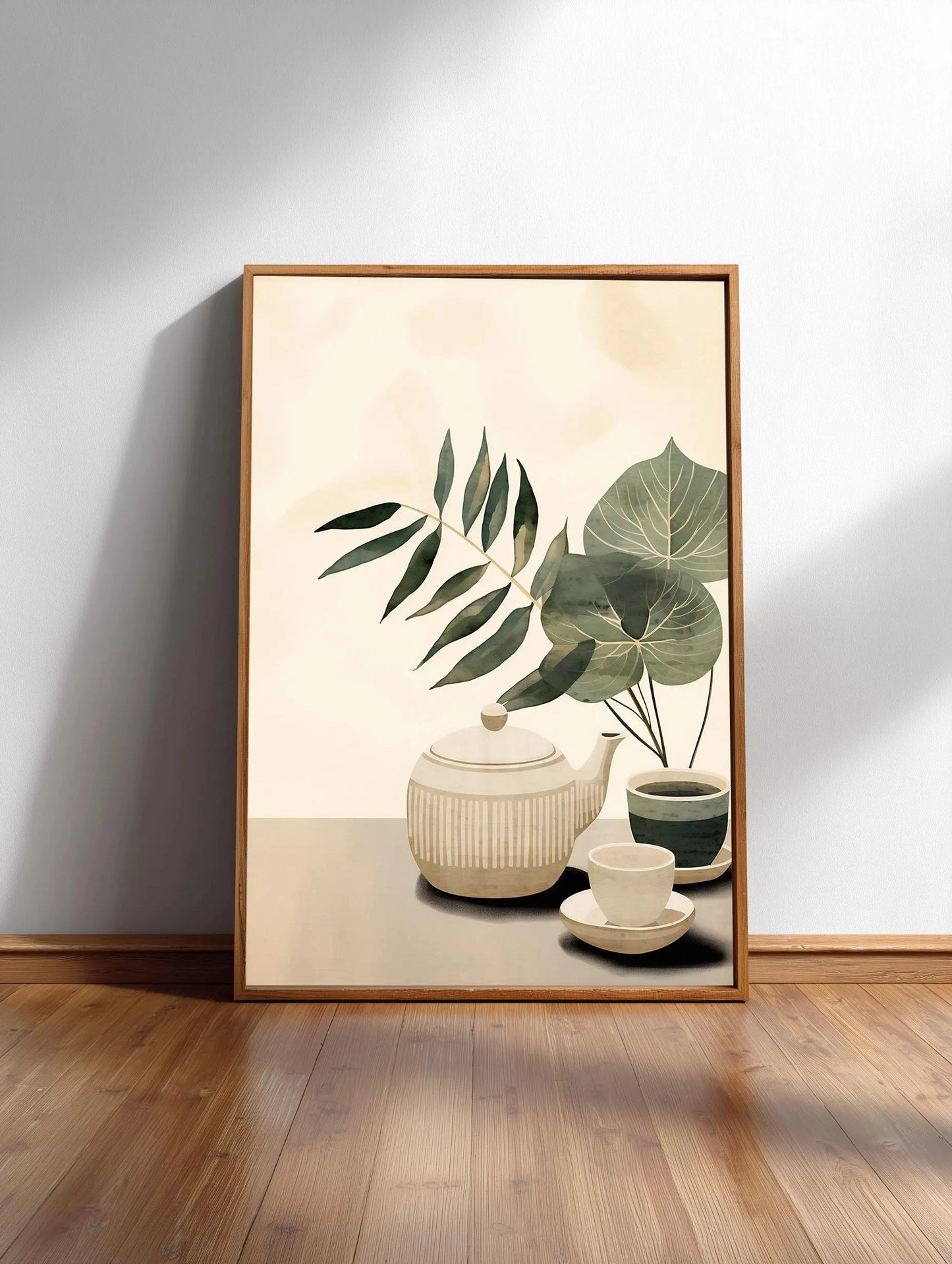 Minimalist Japanese Bamboo Forest & Crane Zen Wall Art Print