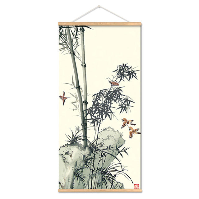 Flower Art Scroll Wall Mural