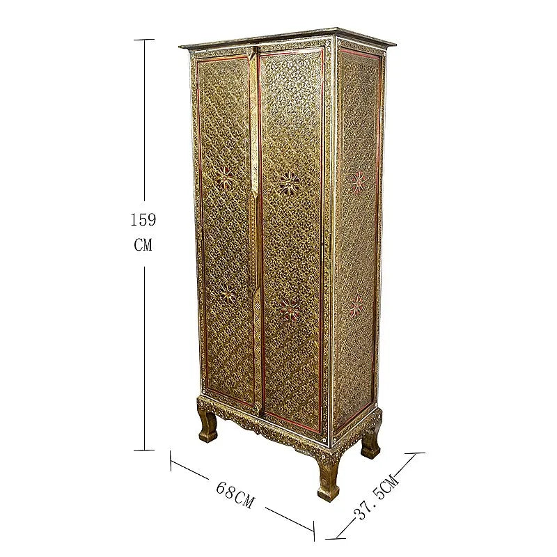 Thai Solid Wood Entryway Cabinet Vintage Zen Storage Console Table Southeast Asian Style Furniture