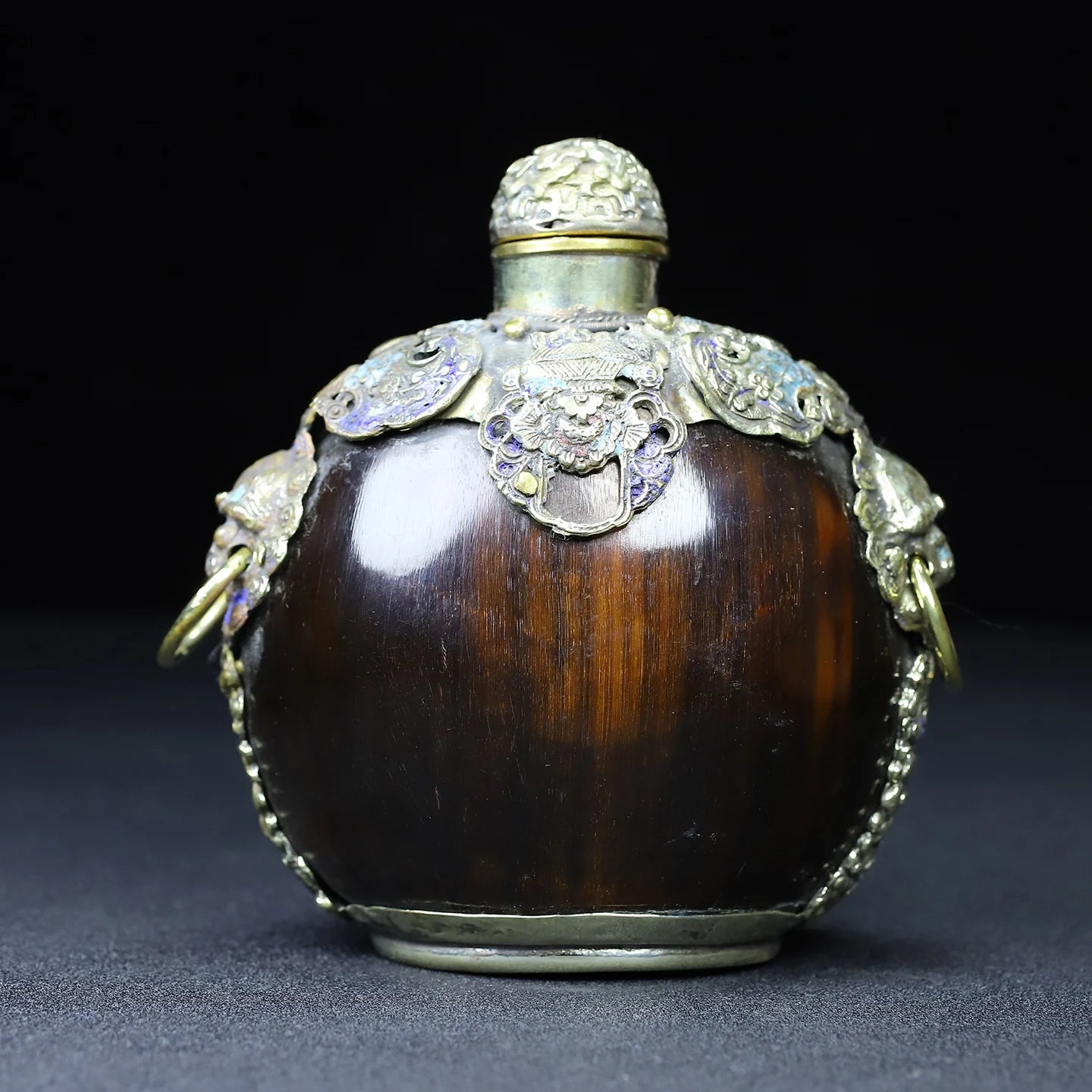 Tigerschnupfflasche aus Cloisonné mit Hängering – Asiatische Deko