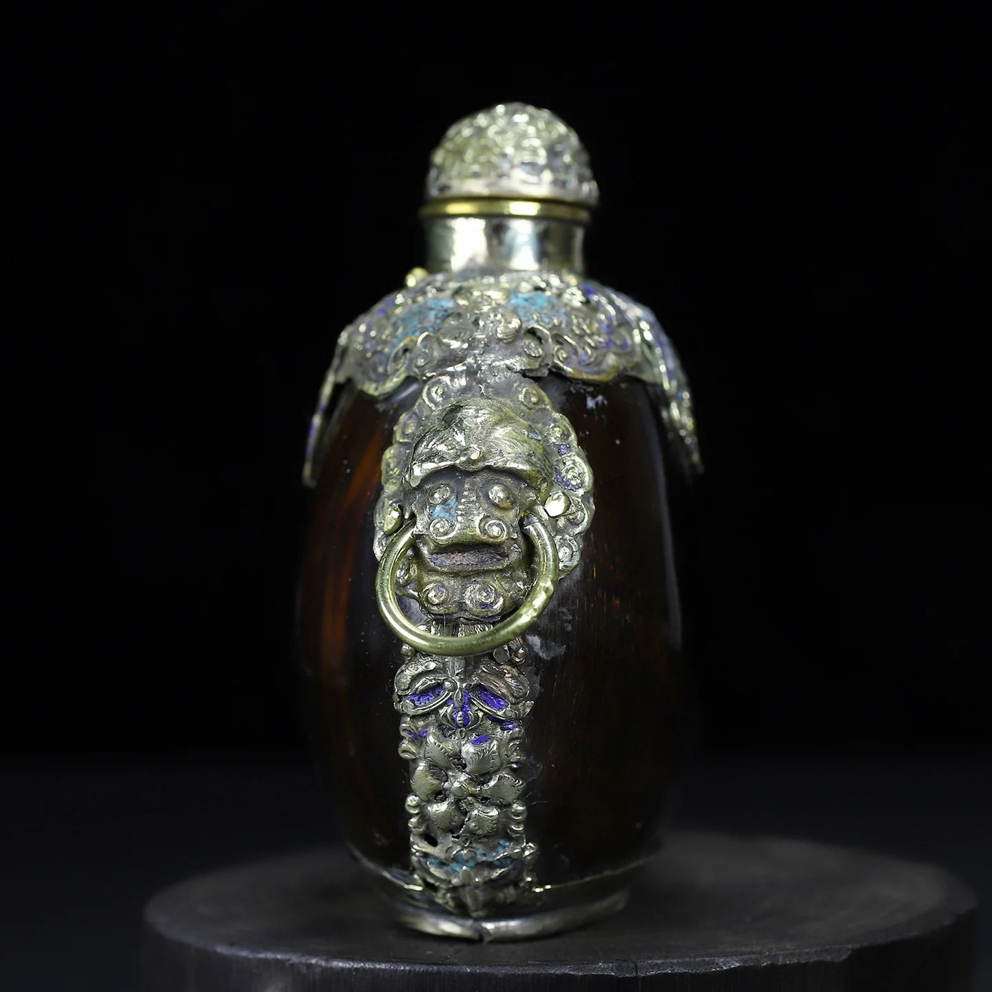 Tigerschnupfflasche aus Cloisonné mit Hängering – Asiatische Deko