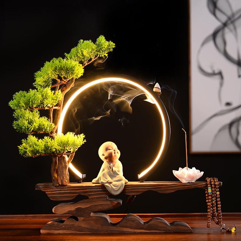 Chinese Style Lit Altar and Incense Burner