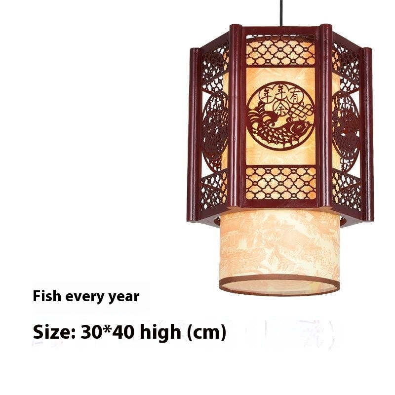 Chinese Antique Style Wooden and Fabric Lanterns