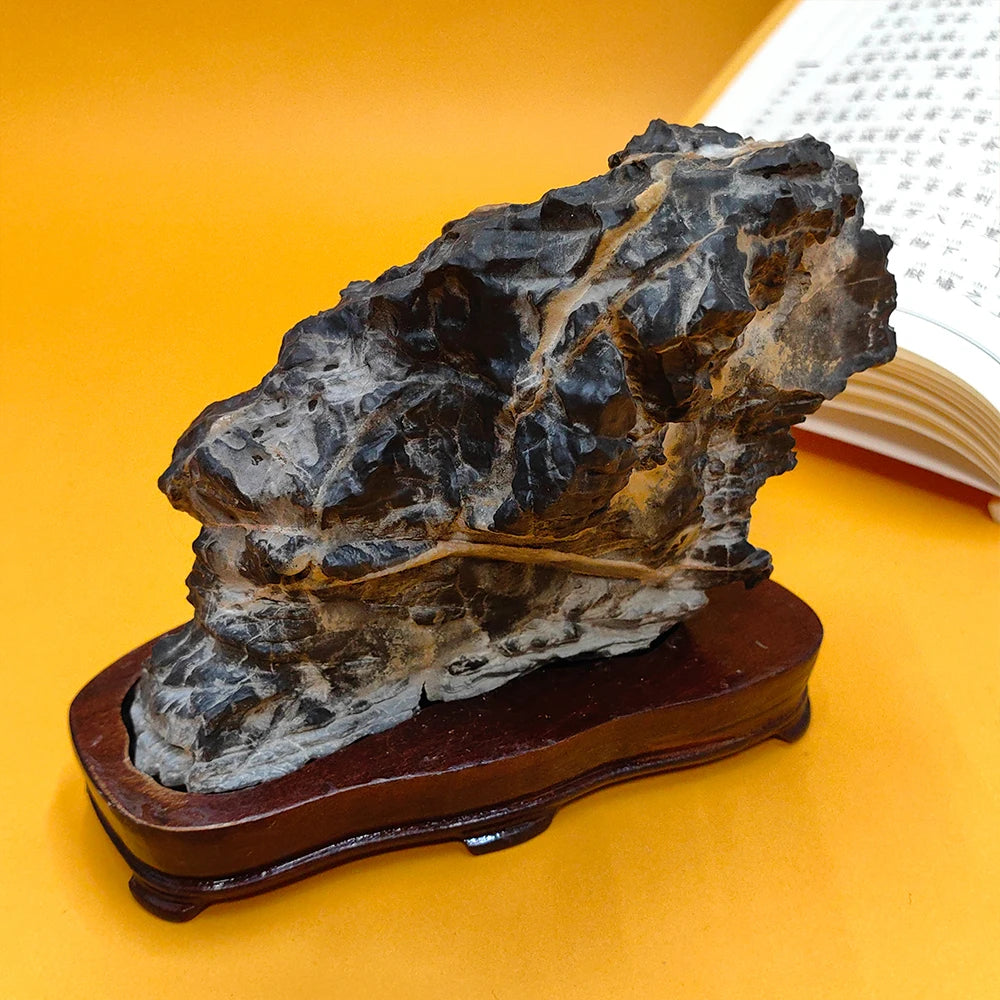 Suiseki Stone Sculpture Stone Collection Asian Natural Stone Mountain Rock Office Decoration Rough Stone Men gift