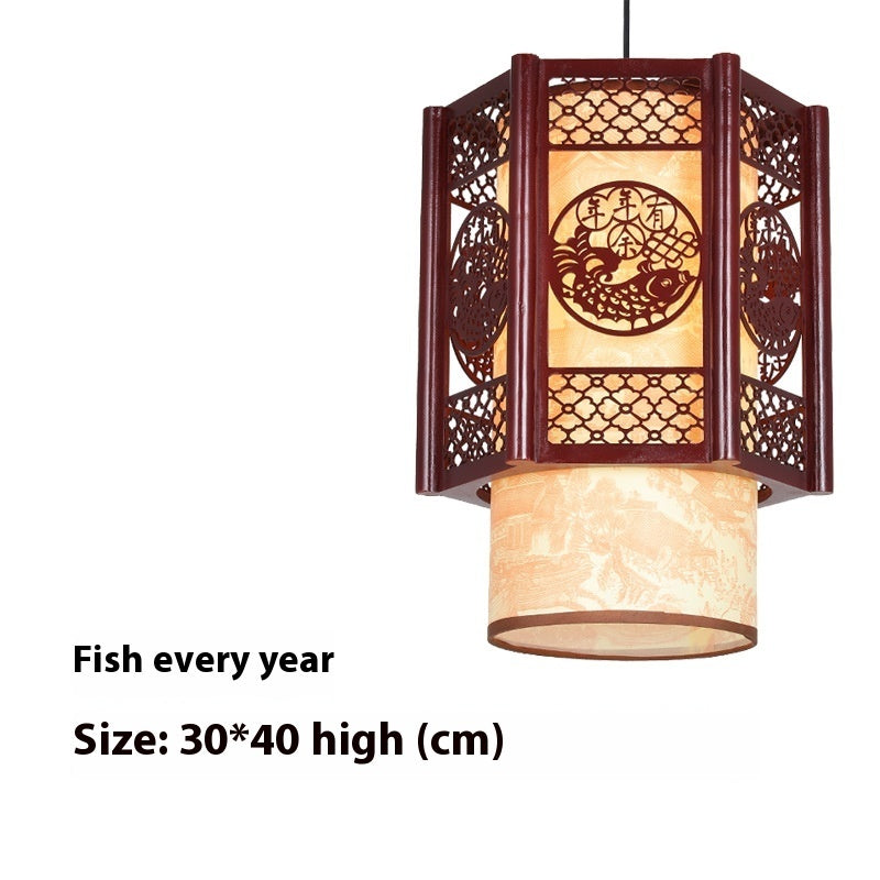 Chinese Antique Style Wooden and Fabric Lanterns