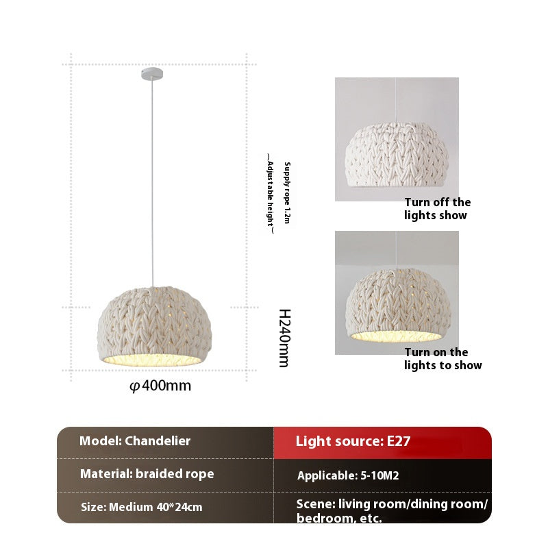 Japanese-style Ceiling Rope Art Chandelier