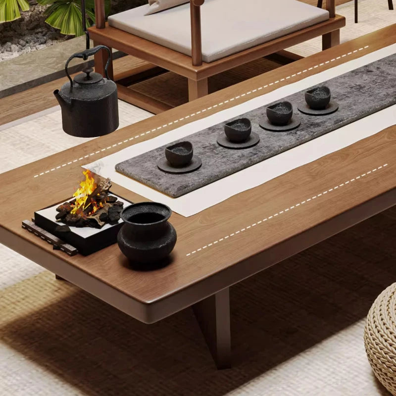 New Chinese Style Coffee Tables Japanese Home Solid Wood Balcony Bay Window Coffee Tables Floor Platform Furniture Quemo JT40E