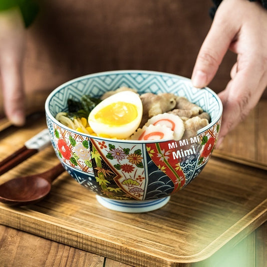 High-Quality Japanese Traditional Design Ceramic Bowl Large