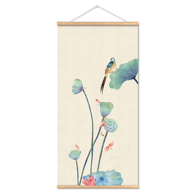 Flower Art Scroll Wall Mural