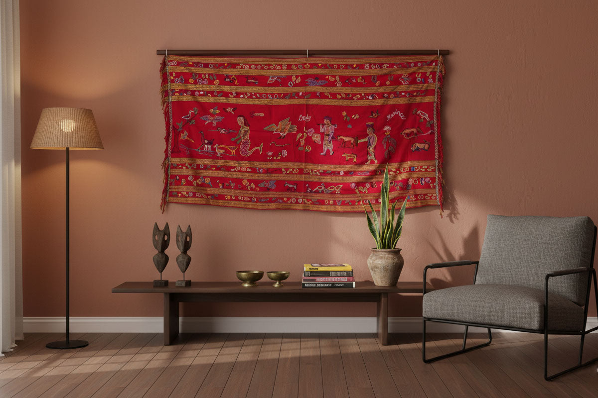 Antique Indonesian Narrative Story Cloth
