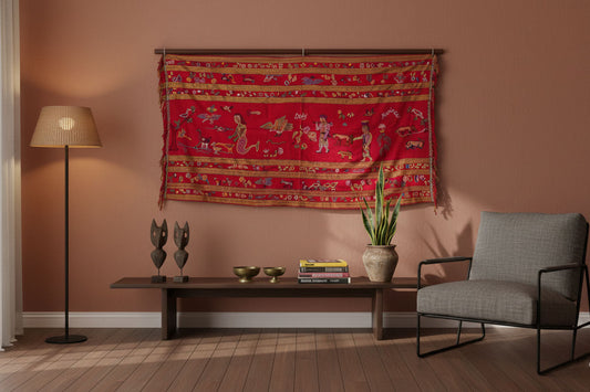 Antique Indonesian Narrative Story Cloth