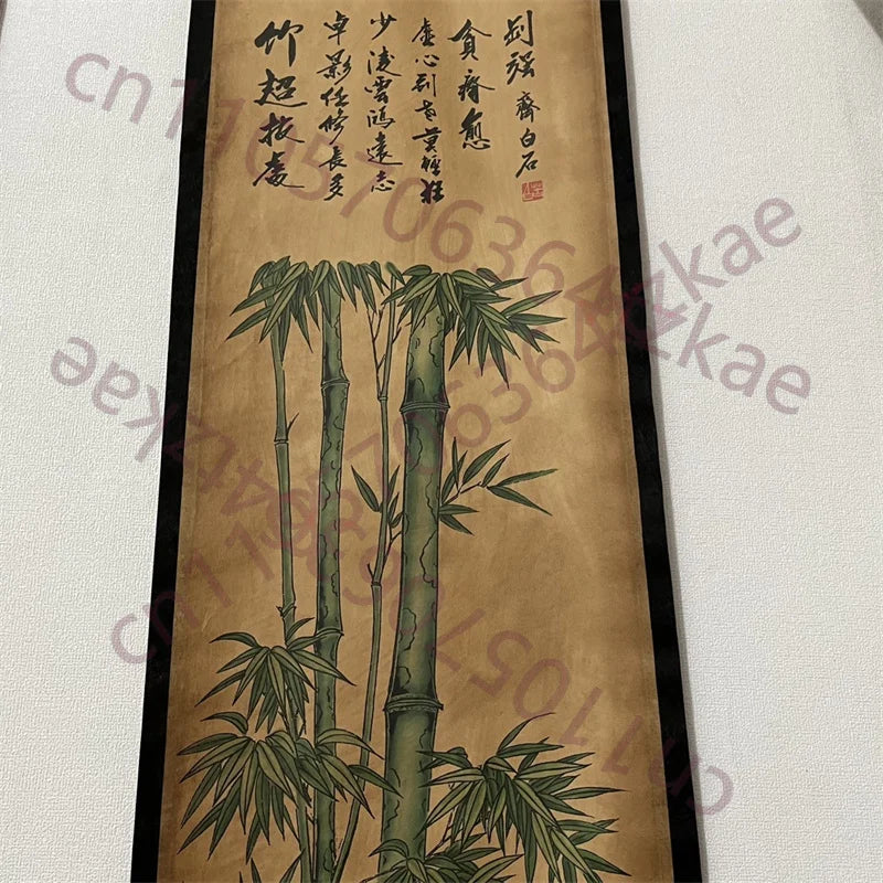 China Old Scroll Painting, Four Screen Paintings, Middle Hall Hanging Painting, n the year of Jiawu, Bai Shi Mei Lan