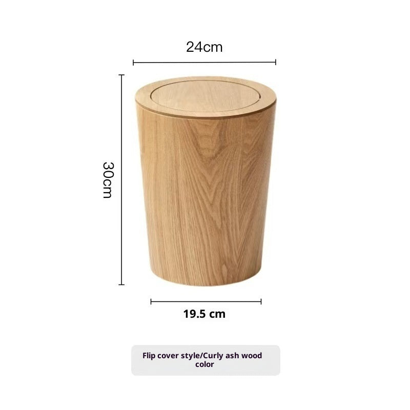 Japanese Minimalist Wooden Trash Can For Home Use