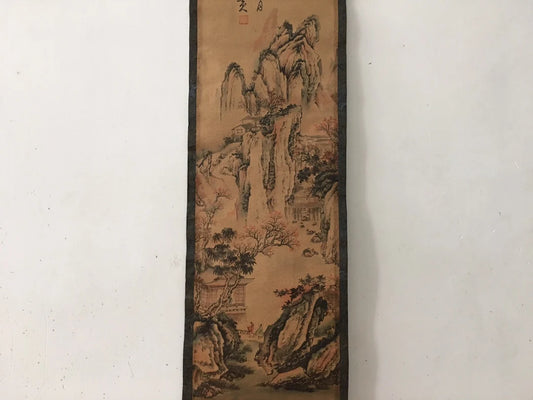 Pintura de pergamino de papel de arroz chino para sala de estar, decoración de pared de cuatro paneles, pintura colgante de paisaje