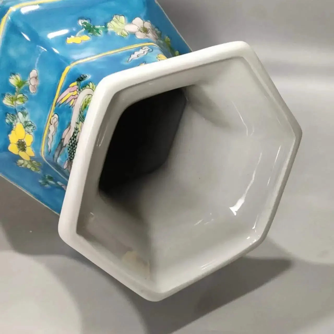 Qing Kangxi Antique Style Pastel Blue Hexagonal Porcelain Vase
